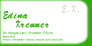 edina kremmer business card